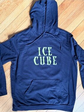 Ice Cube Graphic Hoodie in Black with Lime Green Print